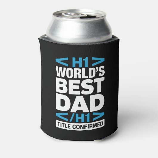 World's Best Dad H1 HTML Code Drink 缶クーラー (缶裏面)