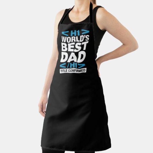 World's Best Dad H1 HTML Code Grilling エプロン (インサイチュ)