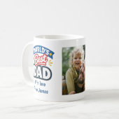 World's Best Dad Name and Photos コーヒーマグカップ (正面左)