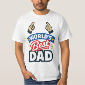 World's Best Dad Pointing Fingers  Tシャツ (正面)