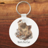 World's Best Dad, River Otter, Animal キーホルダー (正面)