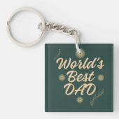 World's Best Dad  Simple Typography Fathers キーホルダー (正面)