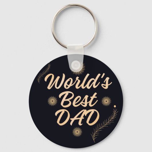 World's Best Dad  Simple Typography Fathers キーホルダー (正面)