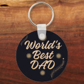 World's Best Dad  Simple Typography Fathers キーホルダー (正面)