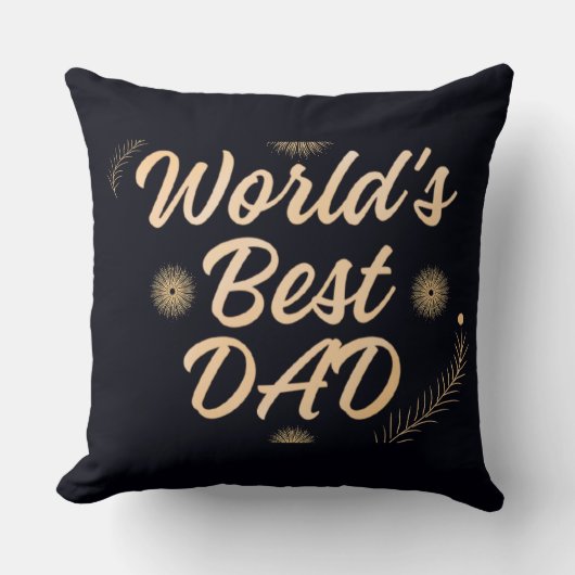 World's Best Dad  Simple Typography Fathers クッション (正面)