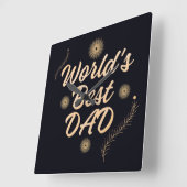 World's Best Dad  Simple Typography Fathers スクエア壁時計 (傾斜)