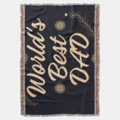 World's Best Dad  Simple Typography Fathers スローブランケット (正面縦)