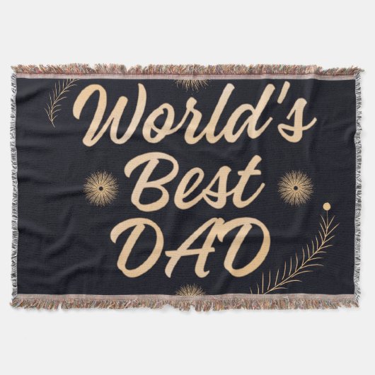 World's Best Dad  Simple Typography Fathers スローブランケット (正面)