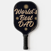 World's Best Dad  Simple Typography Fathers ピックルボールラケット (正面)