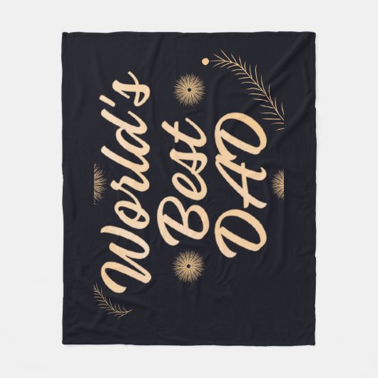 World's Best Dad  Simple Typography Fathers フリースブランケット (正面)