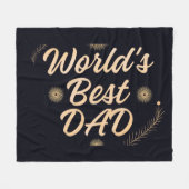 World's Best Dad  Simple Typography Fathers フリースブランケット (正面(横))