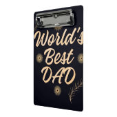 World's Best Dad  Simple Typography Fathers ミニクリップボード (アングル2)