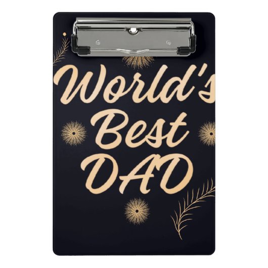 World's Best Dad  Simple Typography Fathers ミニクリップボード (正面)