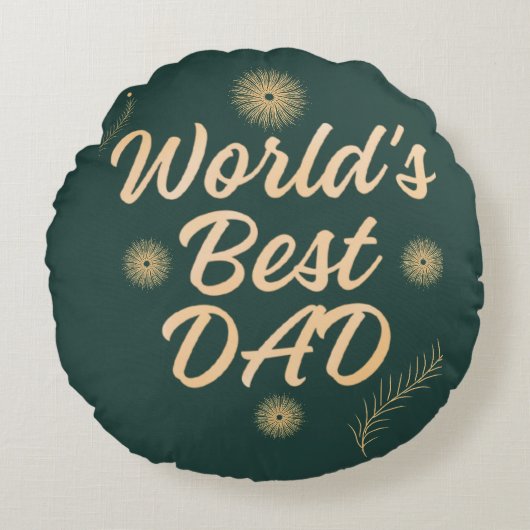 World's Best Dad  Simple Typography Fathers ラウンドクッション (正面)