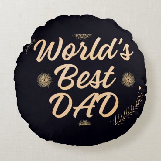 World's Best Dad  Simple Typography Fathers ラウンドクッション (正面)