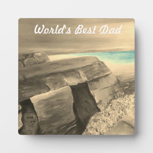 World's Best Dad Tabletop Plaque with Easel フォトプラーク (正面)