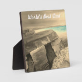 World's Best Dad Tabletop Plaque with Easel フォトプラーク (正面)