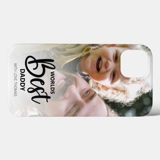 Worlds Best Daddy Modern Photo Collage Case-Mate iPhoneケース (裏面 (横))