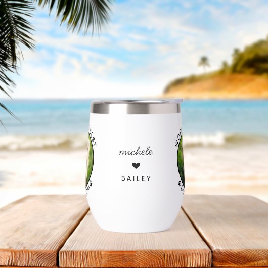 World's Best Dog Mom Custom Pet Name Photo (ビーチ)