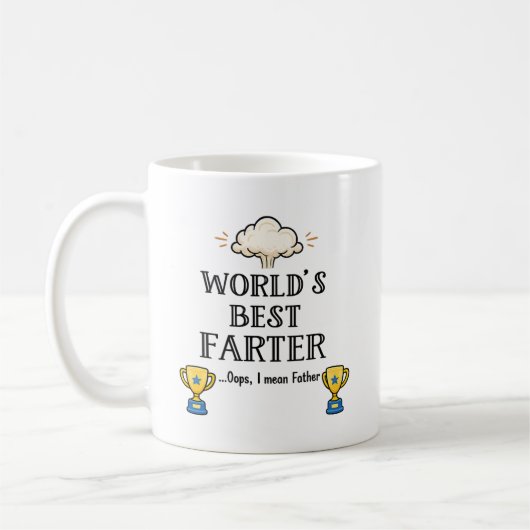 World's Best Farter Mug Gift for Dad Father's Day コーヒーマグカップ (左)