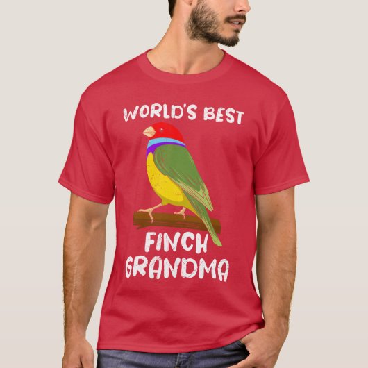Worlds best Finches Grandma Bird lover Granny girl Tシャツ (正面)