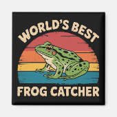 World's Best Frog Catcher Funny Meme Sarcastic マグネット (正面)