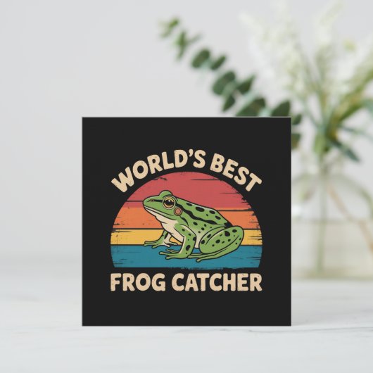 World's Best Frog Catcher Funny Meme Sarcastic 招待状 (スタンド正面)