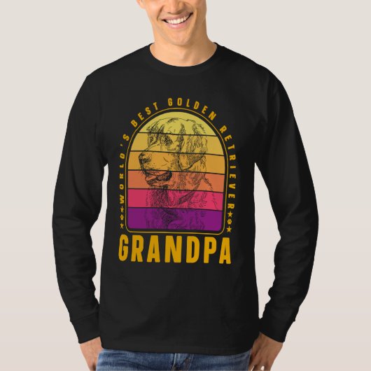 World's best Golden Retriever Grandpa Dog Saying Tシャツ (正面)