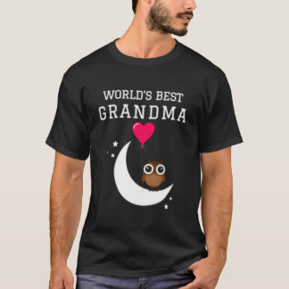 World'S Best Grandma Grandmother Owl He Tシャツ