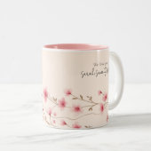 World's Best Grandma - Pastel Floral Personalized  ツートーンマグカップ (正面右)