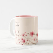 World's Best Grandma - Pastel Floral Personalized  ツートーンマグカップ (正面左)