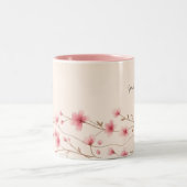 World's Best Grandma - Pastel Floral Personalized  ツートーンマグカップ (中央)