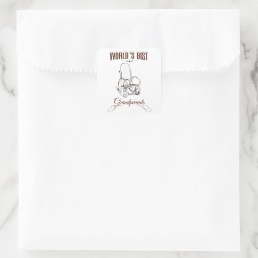 World's best grandpa スクエアシール (バッグ)