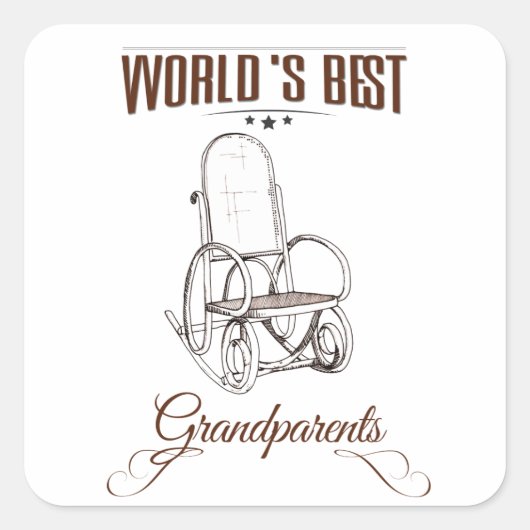 World's best grandpa スクエアシール (正面)