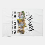 World's Best Grandpa Custom 3 Photo Collage キッチンタオル (横)