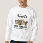 World's Best Grandpa Custom 3 Photo Collage スウェットシャツ (正面)