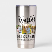 World's Best Grandpa Custom 3 Photo Collage 保温保冷タンブラー (正面)