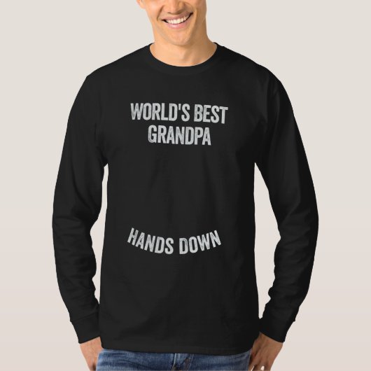 World's Best Grandpa Hands Down Make A Handprint Tシャツ (正面)