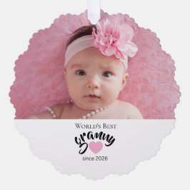 Worlds Best Granny Since Year Photo Cute  オーナメントカード