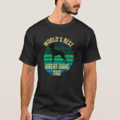 World's Best Great Dane Dad Funny Grunge Great Dan Tシャツ (正面)