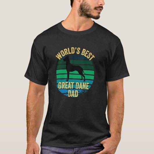 World's Best Great Dane Dad Funny Grunge Great Dan Tシャツ (正面)