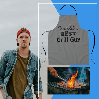 World's Best Grill Guy Quote Men's Long Apron エプロン