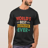 World's Best Illustrator Ever Funny Retro Tシャツ (正面)