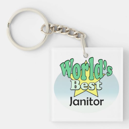 World's best Janitor キーホルダー (正面)