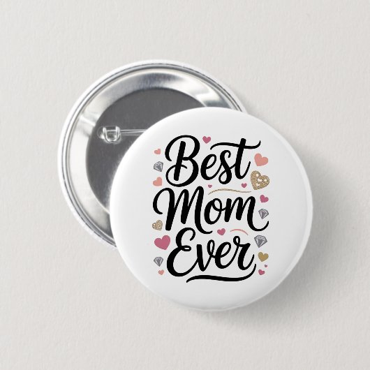 World's Best Mom Diamonds 缶バッジ (正面&裏面)