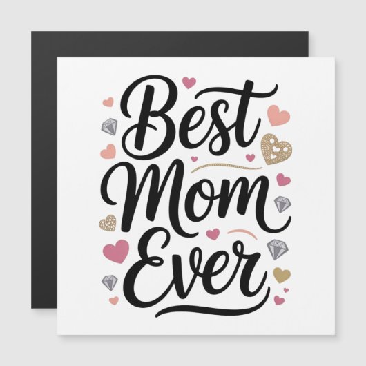 World's Best Mom Diamonds Magnetic Card (正面/裏面)