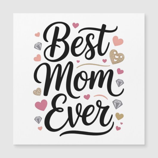 World's Best Mom Diamonds Magnetic Card (正面)