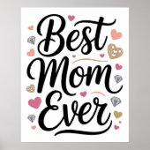 World's Best Mom Diamonds Personalized ポスター (正面)