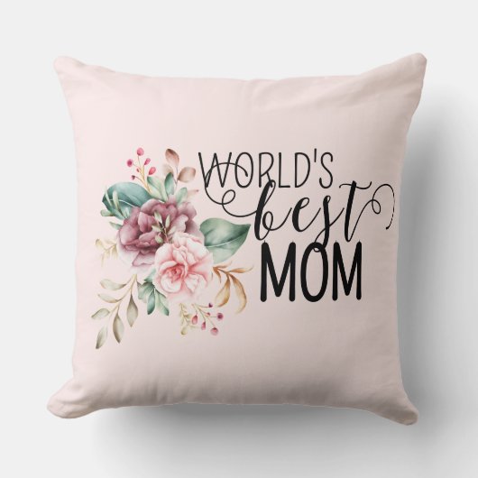 World's BEST Mom Pillow Mother's Day Gift クッション (正面)
