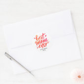 World's Best Mom Red And White Calligraphy Script ラウンドシール (封筒)